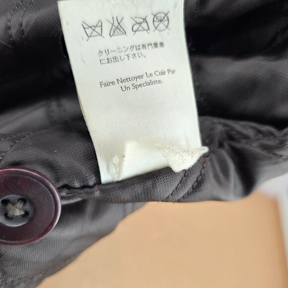 Vtg Men’s Eddie Bauer Leather Coat Jacket Distressed Brown L Quilted Liner Long - Picture 12 of 14